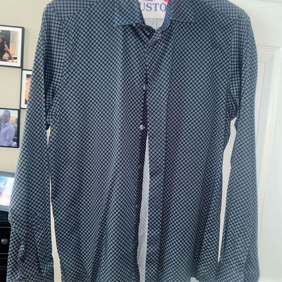 Ted Baker Other - Ted Baker Men's Geometric‎ Print Long Sleeve Shirt Blue Size 4 Casual